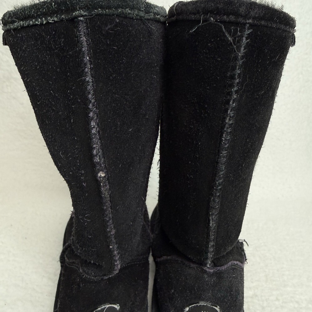 Bearpaw Women's Elle Short Winter Boots Black Size 9 Suede Sheepskin Wool Calf - Picture 8 of 12